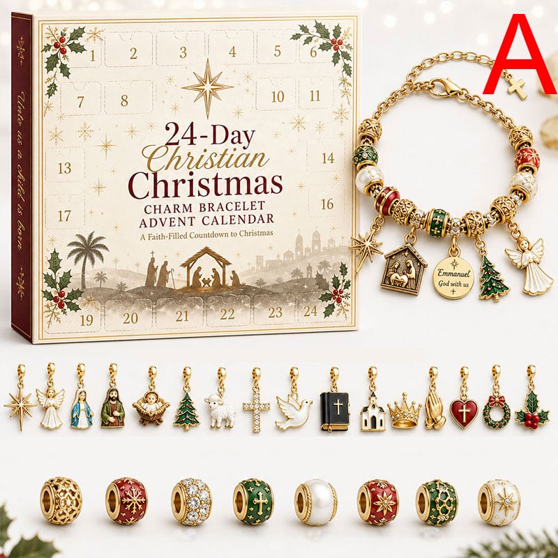 🔥Flash sale 49% OFF - 24-Day Christian Christmas Charm Bracelet Advent Calendar