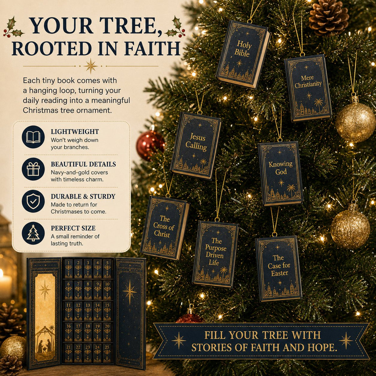 🎁Last Day 49% OFF-✦ 📖 25-Day Christian Mini Book Advent Calendar 🎄 ✦
