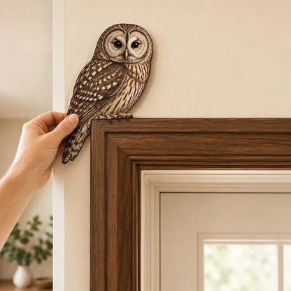 🦉🌿 Watchful Woodland Owl Perch – Charming Doorway & Shelf Corner Decor