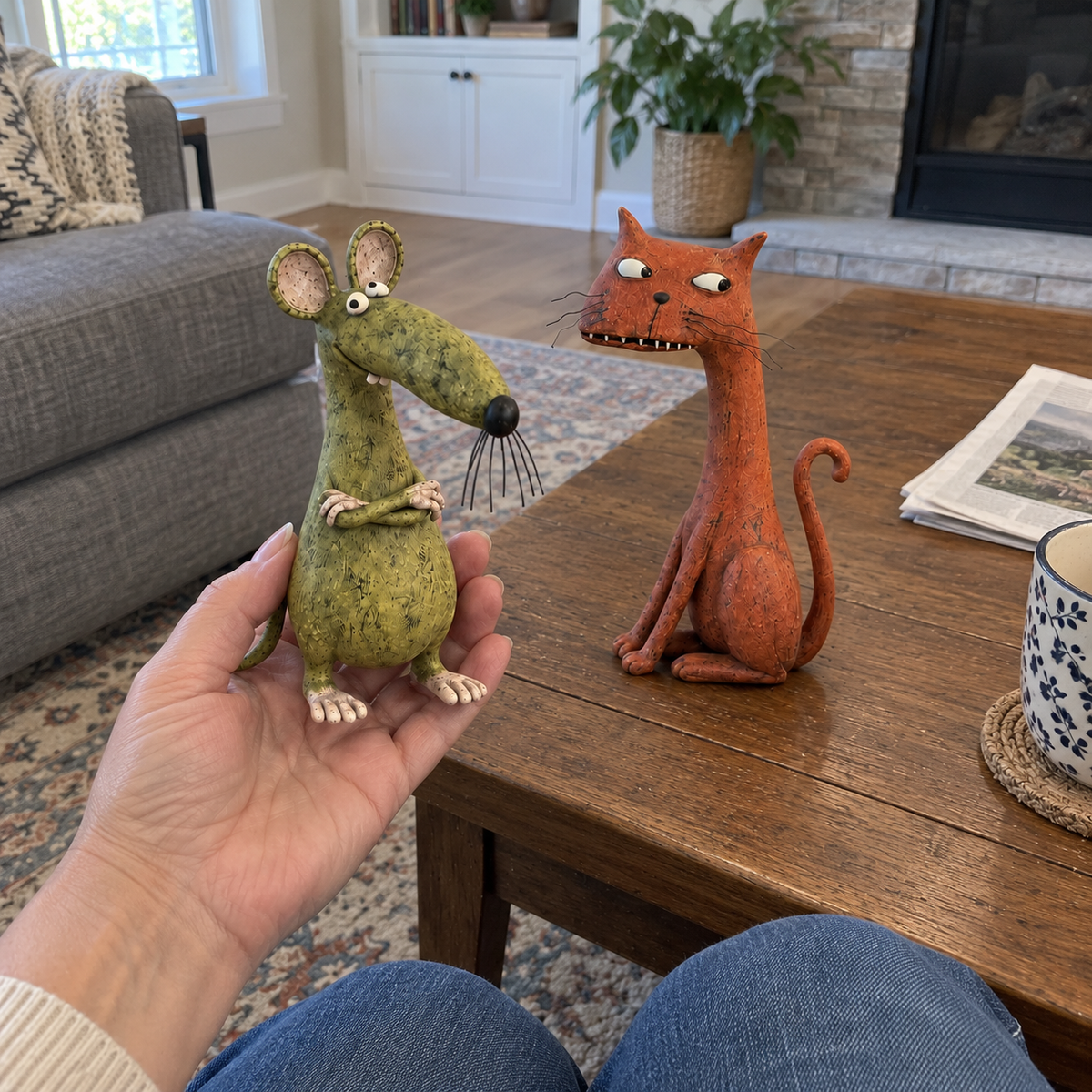 Whimsical Vintage Animal Figurine with Quirky Charm
