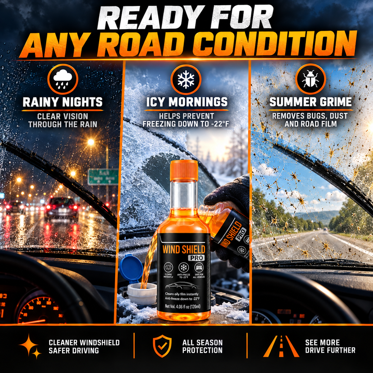 Windshield Pro Concentrate – Clearer Glass, Cleaner Vision in Any Season