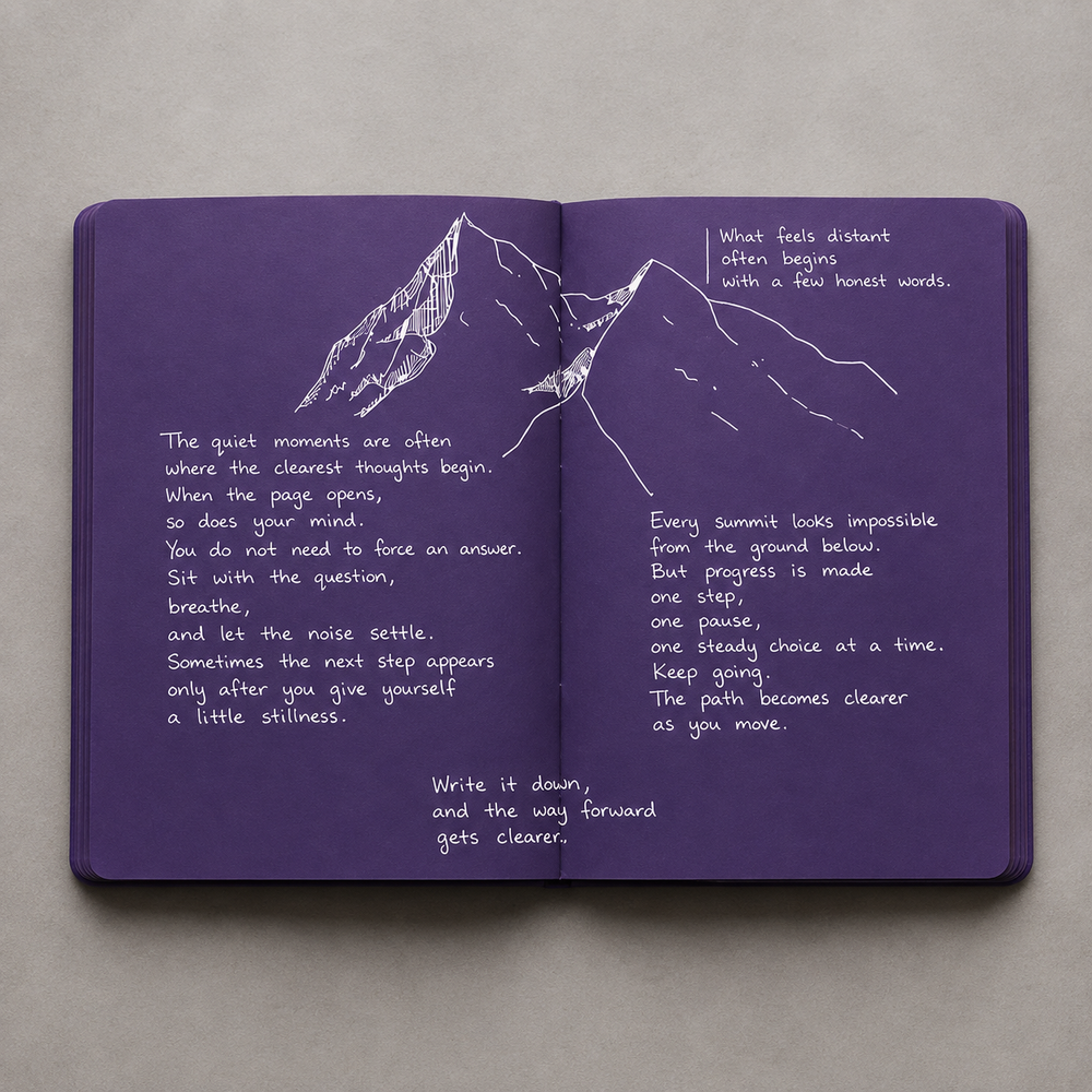Deep purple notebook pages