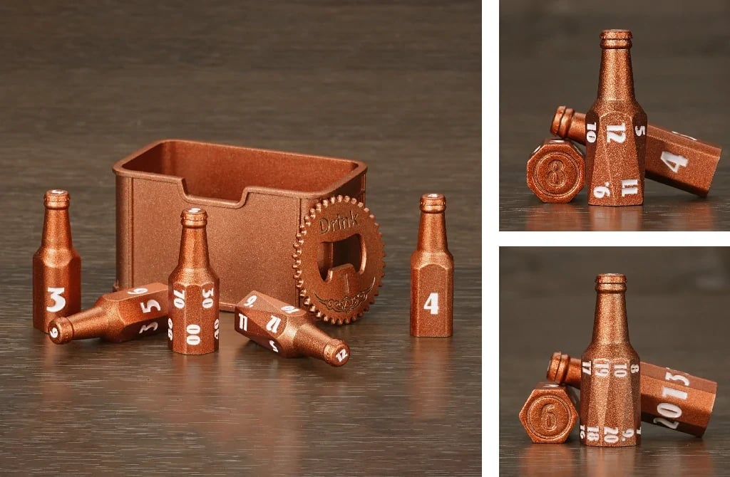 🍺 Metal Beer Bottle Dice Set – The Ultimate RPG Dice Collection 🎲