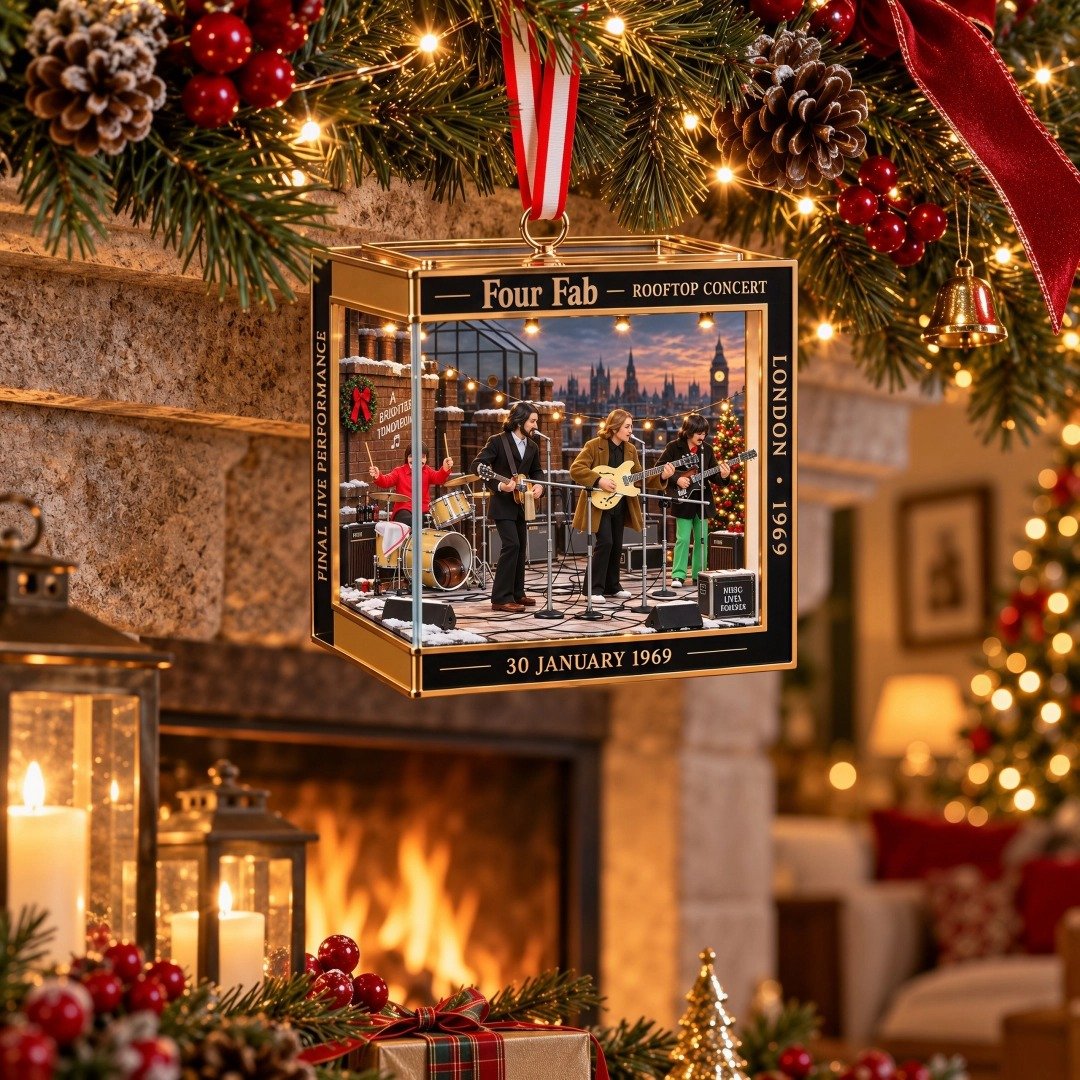 Four Fab Rooftop Concert 1969 Christmas Ornament