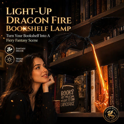 Light-Up Dragon Fire Bookshelf Lamp
