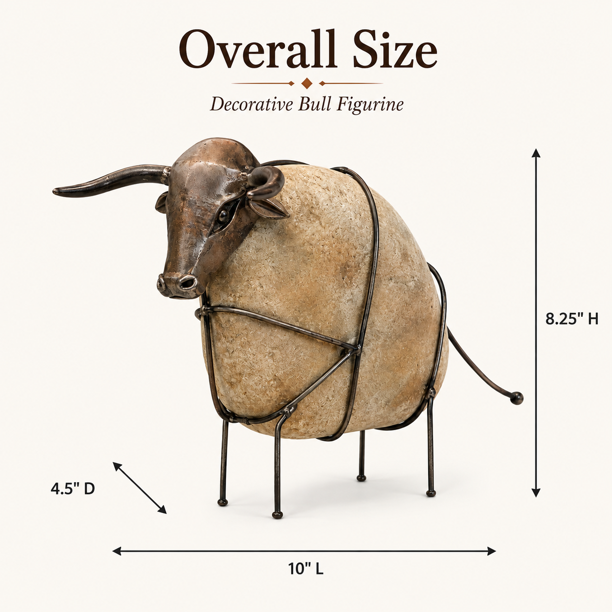 Vintage Stone-Look Bull Figurine