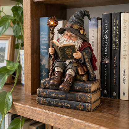 🧙‍♂️✨ Enchanted Book Lover Figurine – Whimsical Fantasy Reader Decor for Shelves, Desks & Cozy Reading Corners
