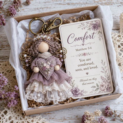 🪽 Faith Angel Keychain Gift Set - A Little Angel of Faith, Comfort & Love💛