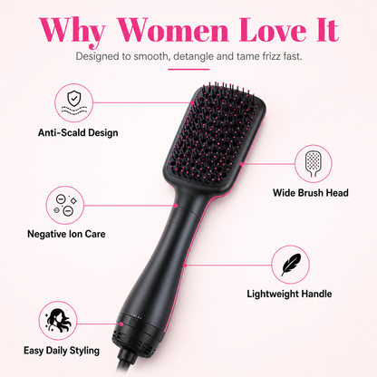 💎 3-in-1 Smoothing Straightening Brush