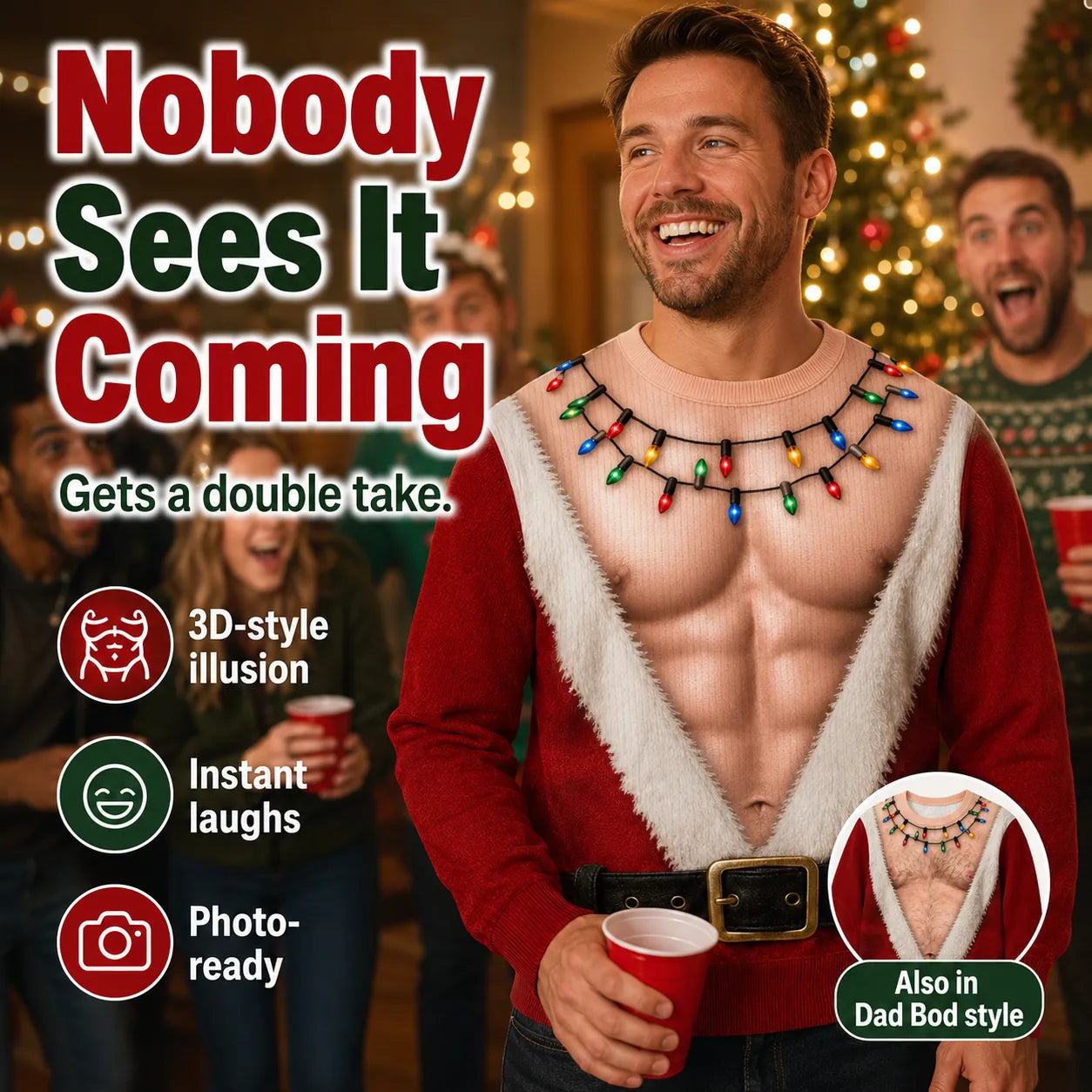 🎅😂 Funny Santa Body Christmas Sweatshirt — Wear the Laughs & Steal the Holiday Show! 🎄🔥