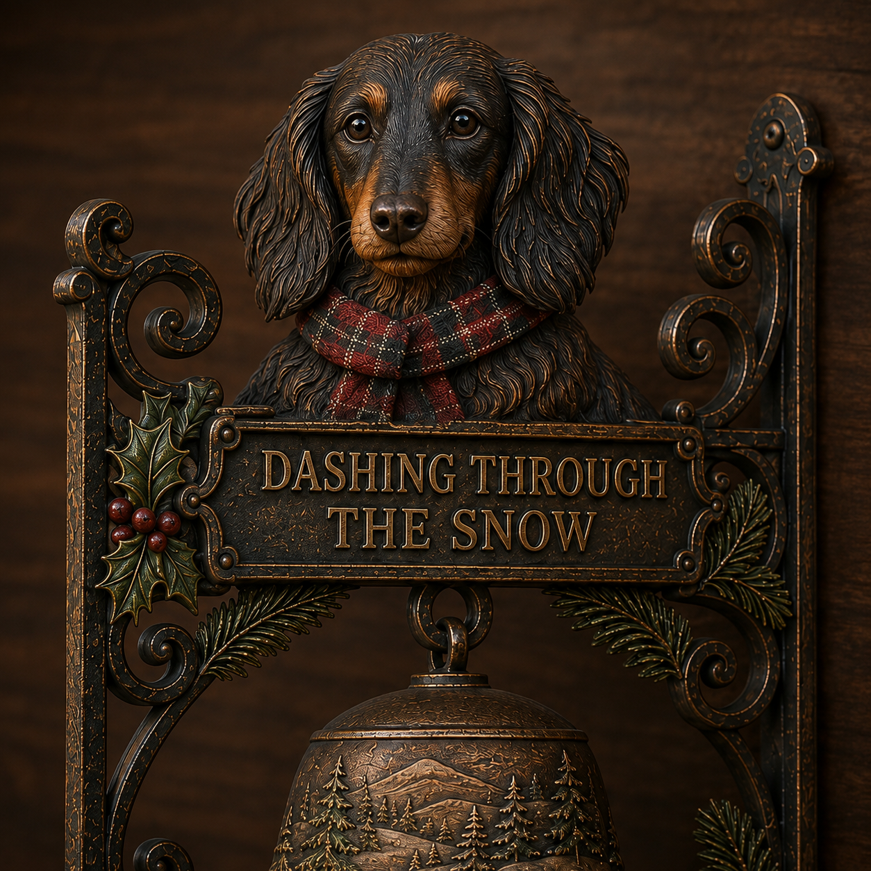 🐕 Dashing Through the Snow – Dachshund Christmas Sleigh Bell 🎄