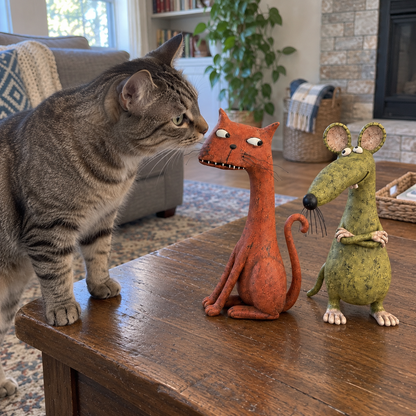 Whimsical Vintage Animal Figurine with Quirky Charm