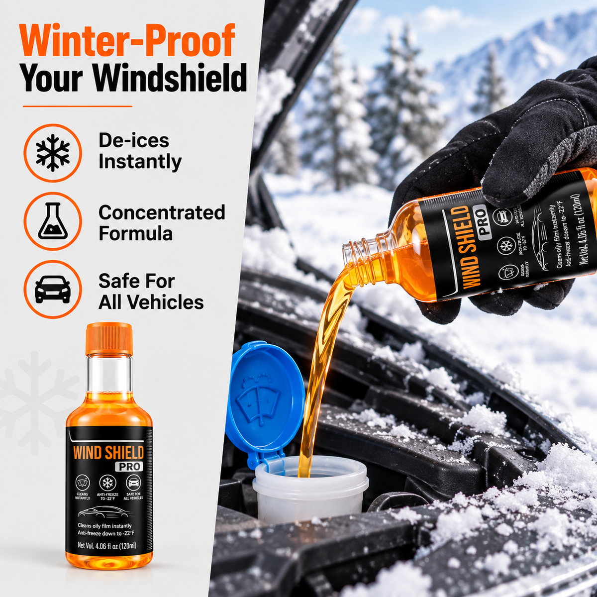 Windshield care during cold weather