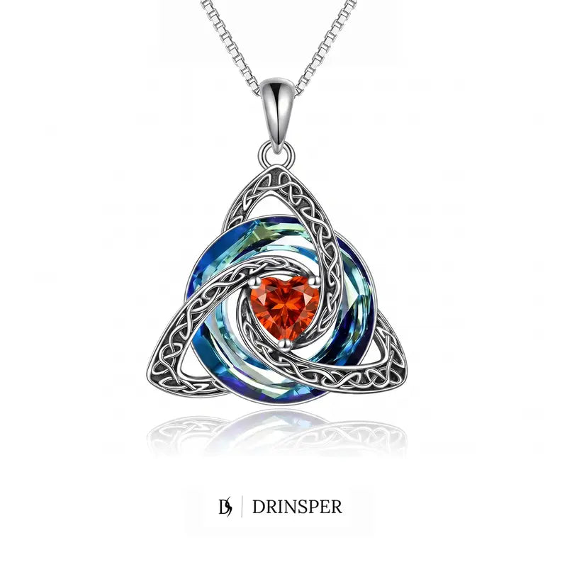 Celtic Heart Birthstone Necklace – Personalized Birth Month Gift