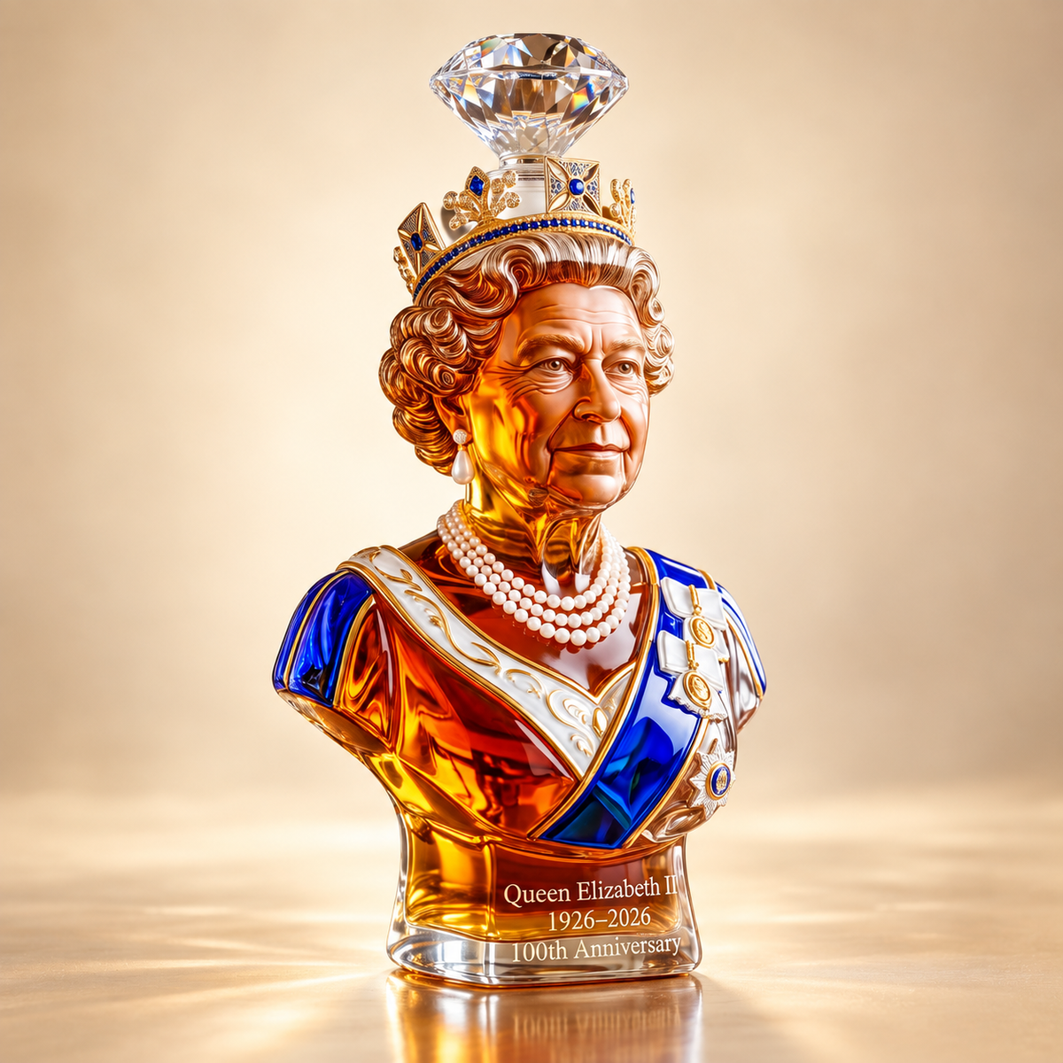 👑QUEEN ELIZABETH II 100TH ANNIVERSARY WHISKEY BOTTLE