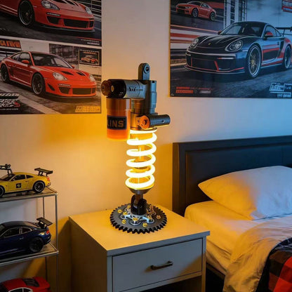 🎁Father's Day Limited Sale🔥 Inspired Suspension Shock Absorber Lamp - Adjustable LED Light for Gamers & Car Enthusiasts