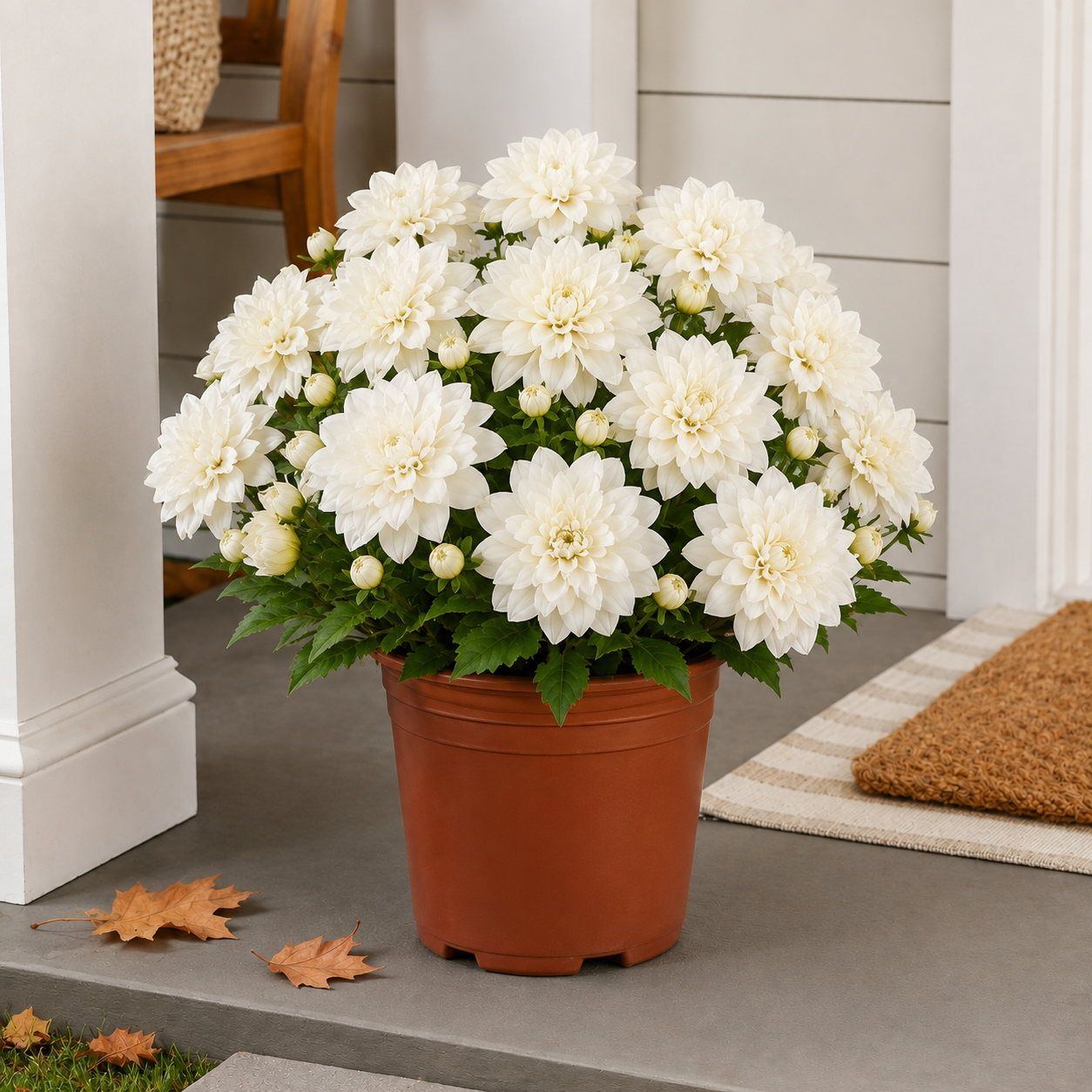 🍂❤️Vibrant Faux Dahlia Pot Filler