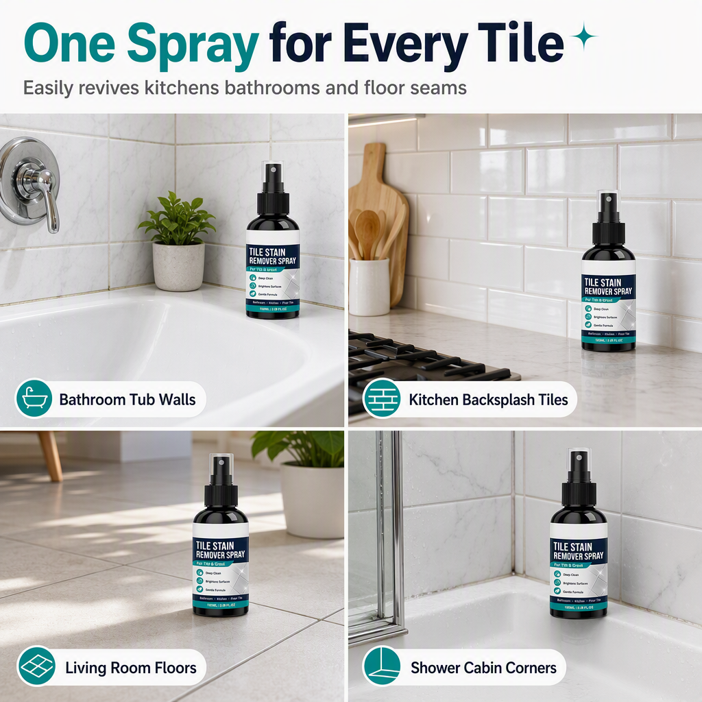 🧼🎯Grout Cleaning Spray – Easy Care for Tile Lines & Damp-Area Stains