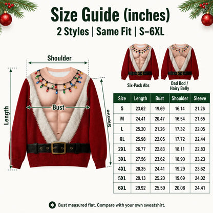 🎅😂 Funny Santa Body Christmas Sweatshirt — Wear the Laughs & Steal the Holiday Show! 🎄🔥