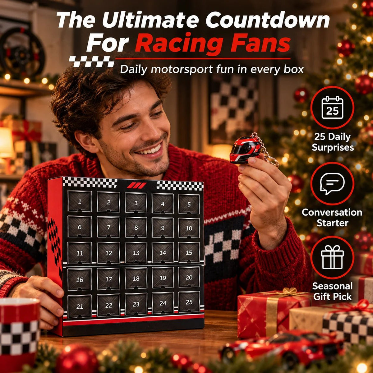 🏁  25-Day Formula Racing Advent Calendar – Ultimate Christmas Countdown for Racing Fans