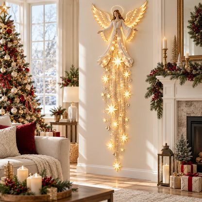✨🔥 Angel Blessing Starfall Wall Light™ – Heavenly Christmas Wall Decor