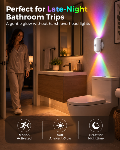 Smart Motion Sensor Wall Light – Rechargeable RGB & Warm Light