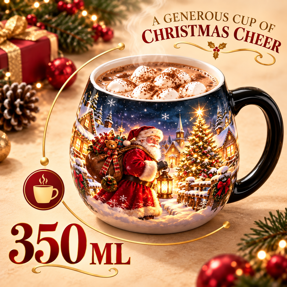 🎄Christmas Magic Color-Changing Mug – Heat Reveal Holiday Gift ✨