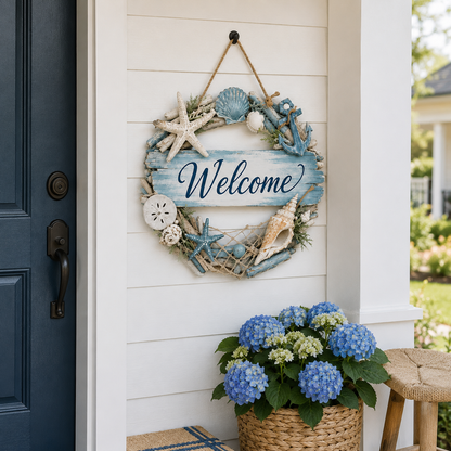 Lighted Coastal Welcome Sign