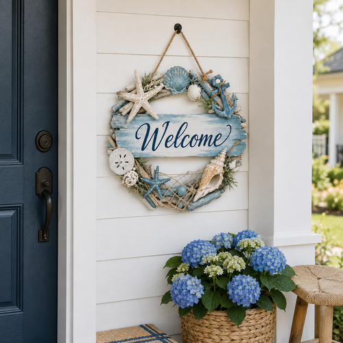 Lighted Coastal Welcome Sign