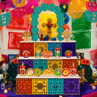 Day of the Dead Wooden Altar Display Set | 💕Death is not the end of life, forgetting is