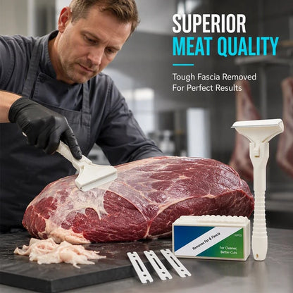 🥩🔥Stainless Steel Meat Scraper – Easy Fat & Fascia Removal Tool for Beef & Pork 🔪✨