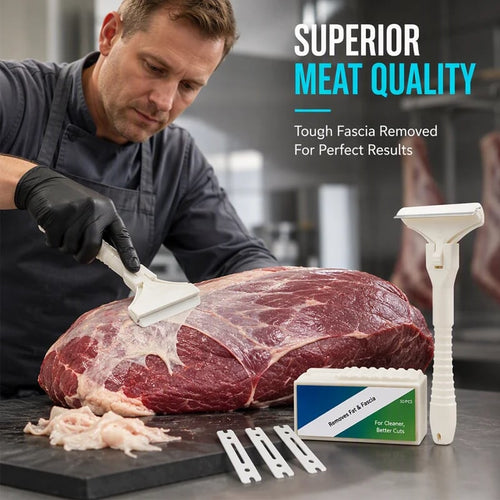 🥩🔥Stainless Steel Meat Scraper – Easy Fat & Fascia Removal Tool for Beef & Pork 🔪✨
