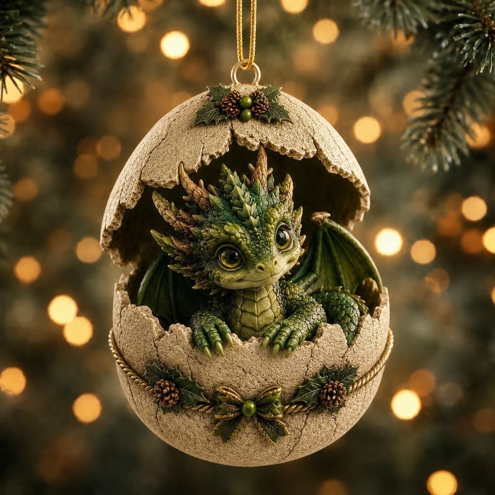 🐉🔥 Legendary Dragon Hatchling Egg Ornament