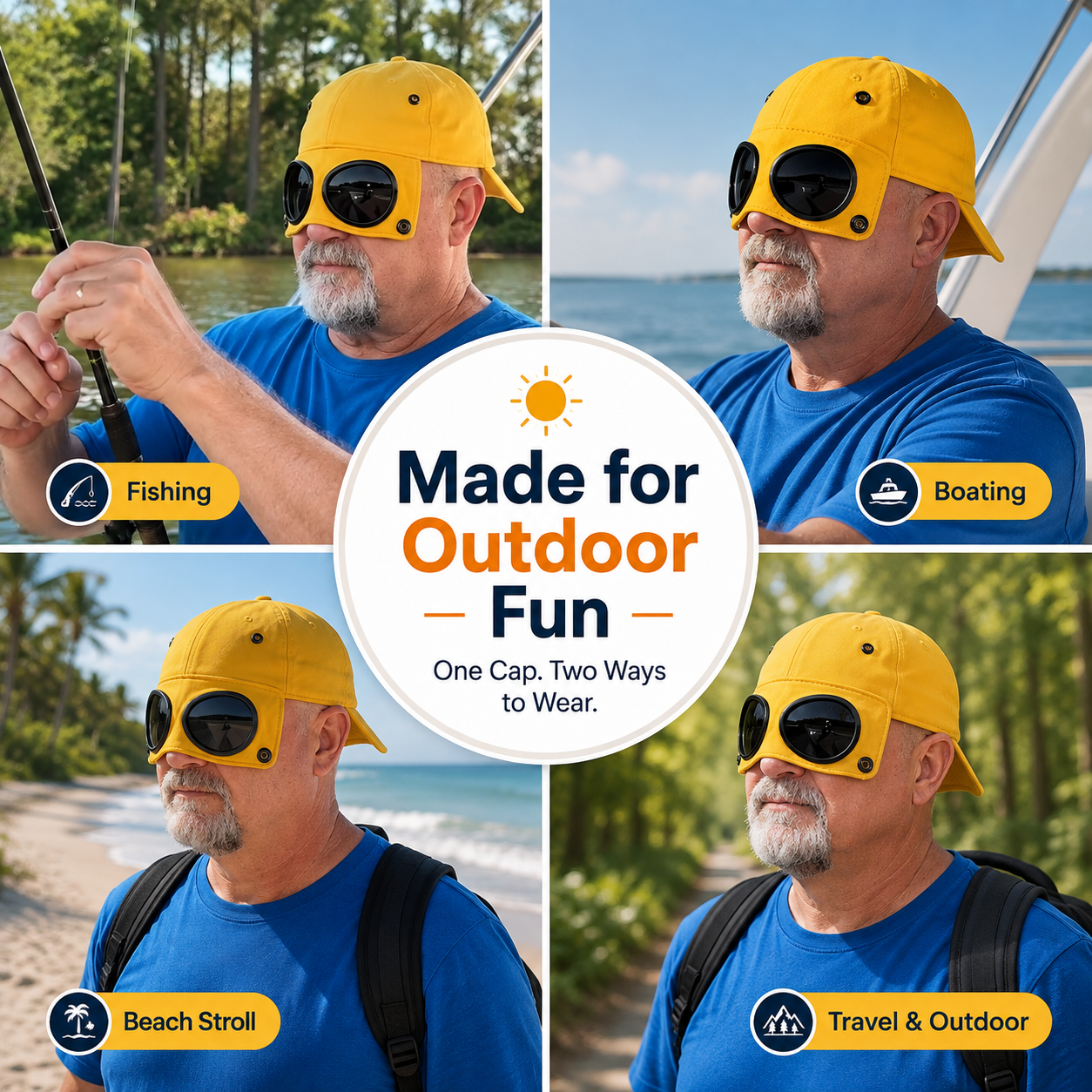 🧢🕶 Glasses-Friendly Baseball Cap - 100% Cotton