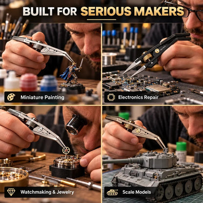 💥🏆🔧 Precision Locking Tweezers – Adjustable Grip & Interchangeable Jaws 🎯