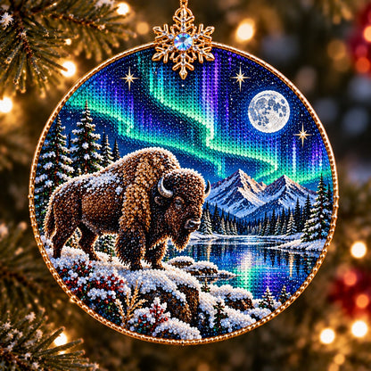 🌌 14-Day Aurora Diamond Painting Advent Calendar – DIY Wooden Christmas Ornament Kit
