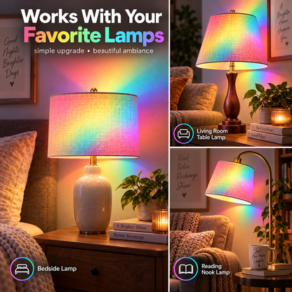 Stained Glass Rainbow LED Bulb – Colorful Ambient Mood Light for Any Lamp