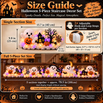 Whimsical Halloween Ghost Decor – Cute Staircase & Tabletop Display