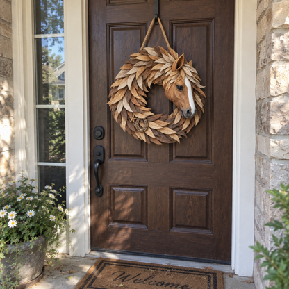 Rustic Horse Head Wreath – Western Farmhouse Wall & Door Decor