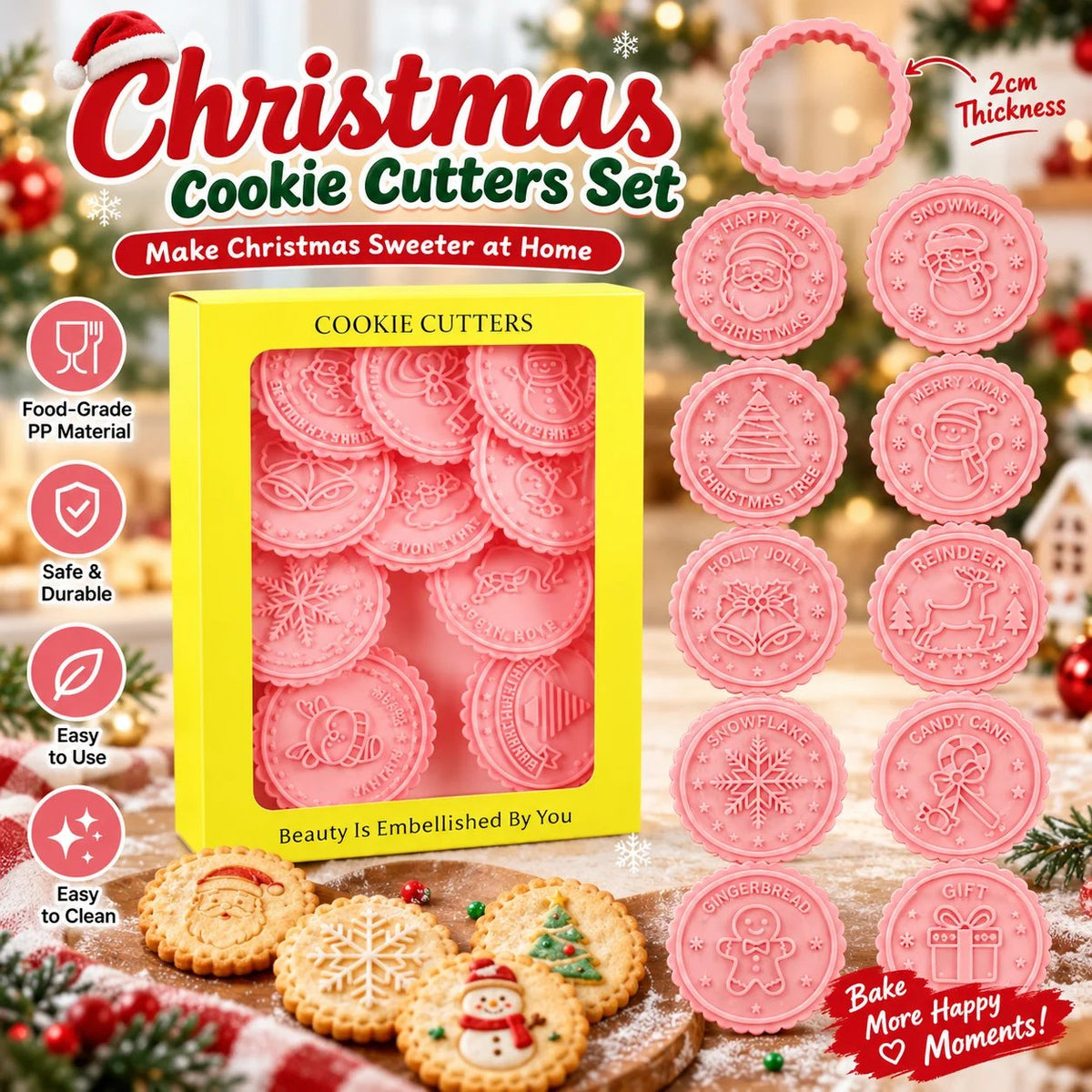 🔥HOT SALE 49% OFF🥧Festive Christmas Cookie Cutter Set🎁 Create Sweet Memories With Every Cookie ✨