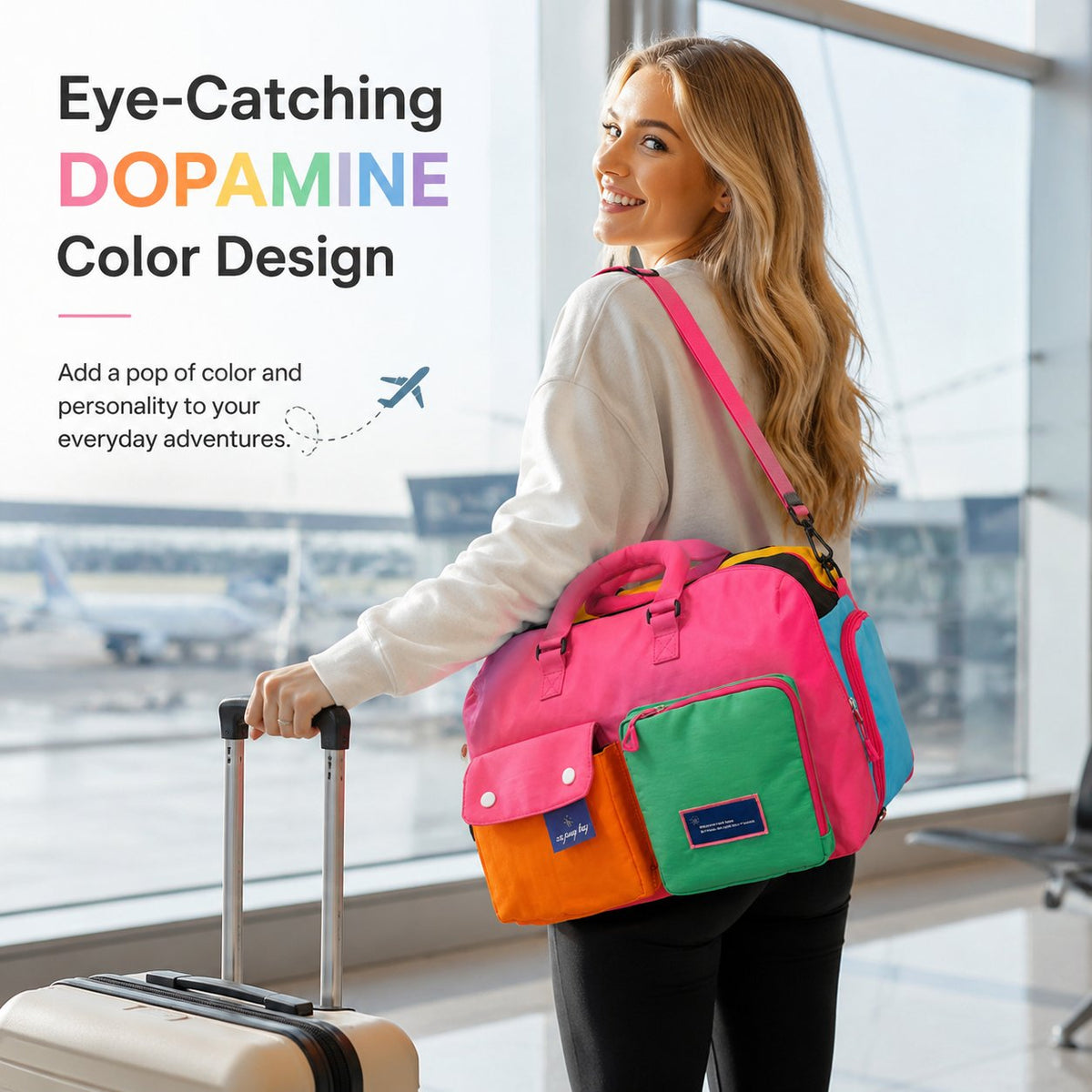 🌈 'Dopamine' Women's Portable Nylon Messenger Crossbody Bag