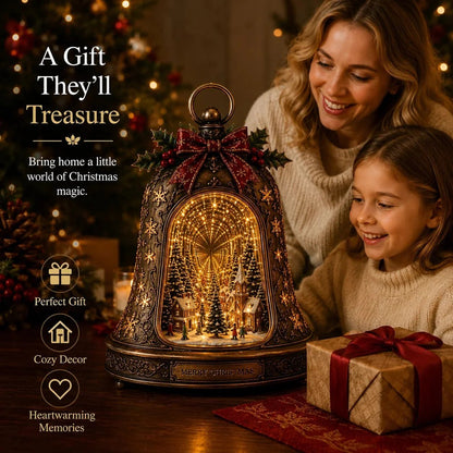 🎉🎄 Christmas Village Infinity Bell – Lighted 3D Holiday Decor