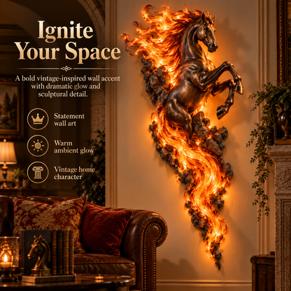 ⏰Limited Stock 50% OFF ✨🐎 Flaming Horse Wall Decor