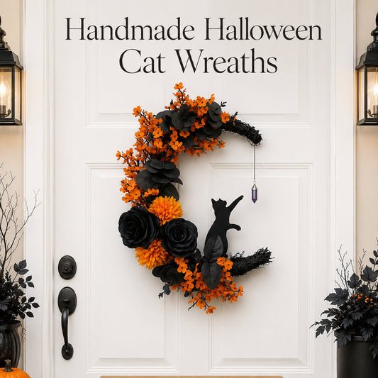 🐈‍⬛🌙Handmade Halloween Cat Wreath
