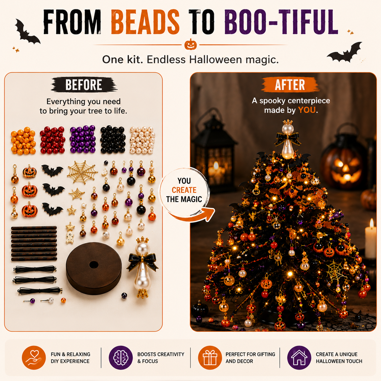 Beaded Christmas tree displayed as holiday decor