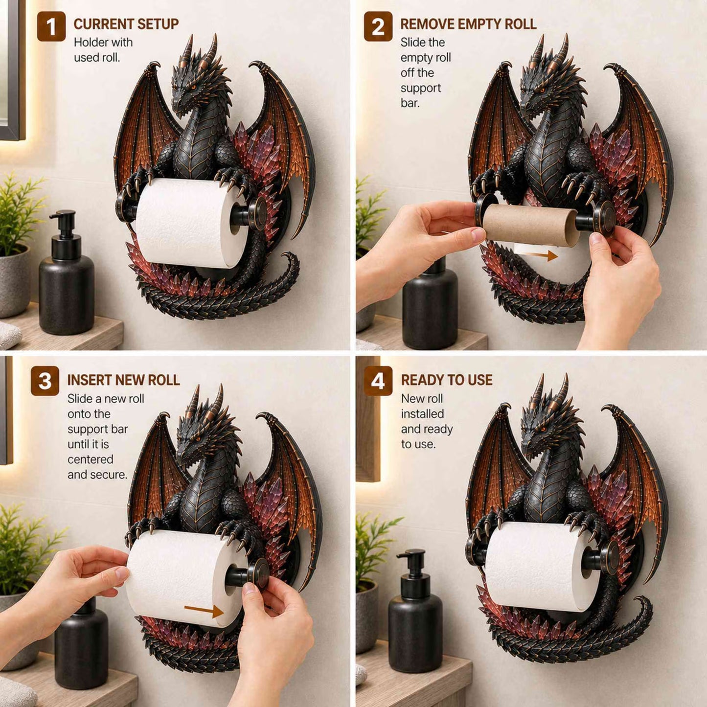 🐉Crystal Dragon Toilet Paper Holder