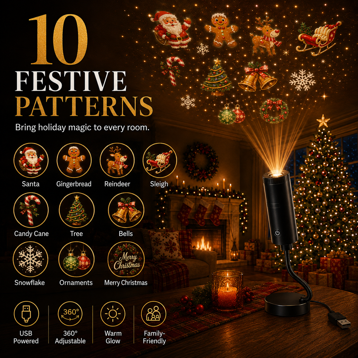 🎄👻 ✨ 60,000+ Sold — Plug & Play HD Holiday Projector for Christmas & Halloween Decor