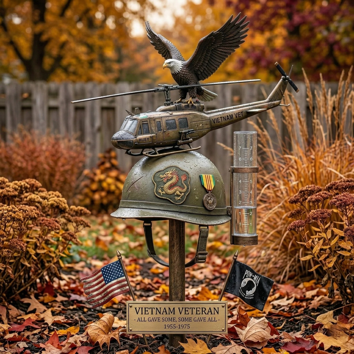 🚁Vietnam Veteran Memorial Rain Gauge🎁