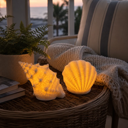 Coastal Afterglow Shell & Conch Light Set
