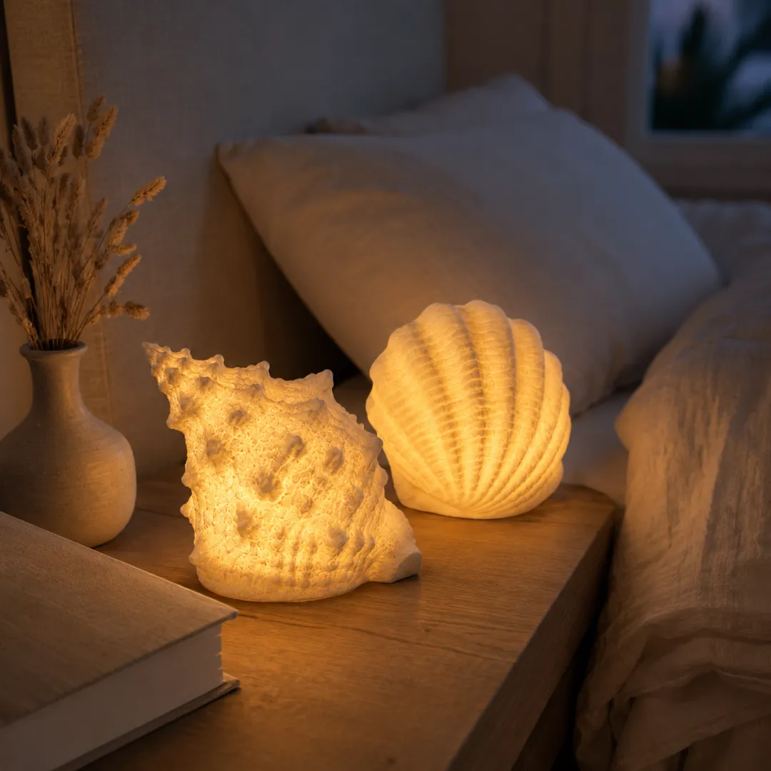 Coastal Afterglow Shell & Conch Light Set